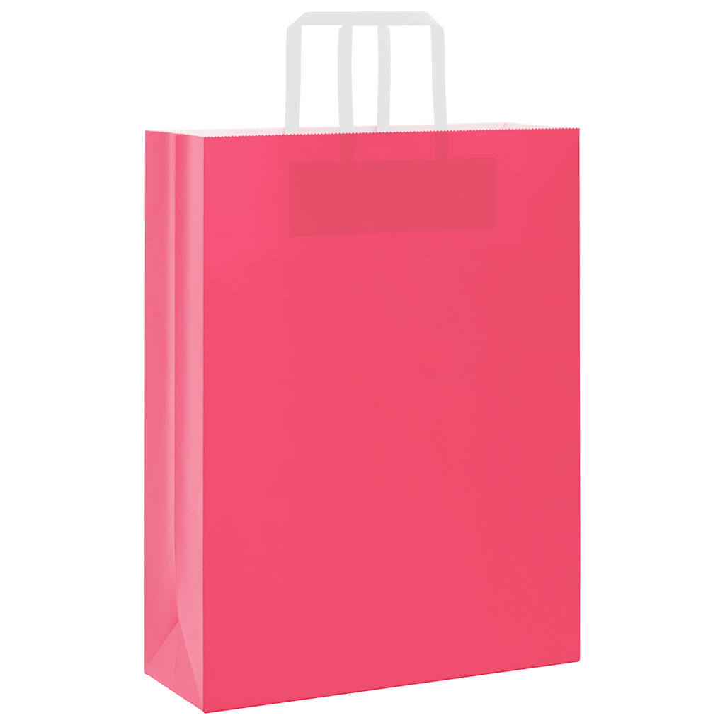 Papiertragetaschen 250 Stk. mit Henkeln Rosa 32x12x42 cm