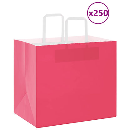 Papiertragetaschen 250 Stk. mit Henkeln Rosa 32x22x28 cm