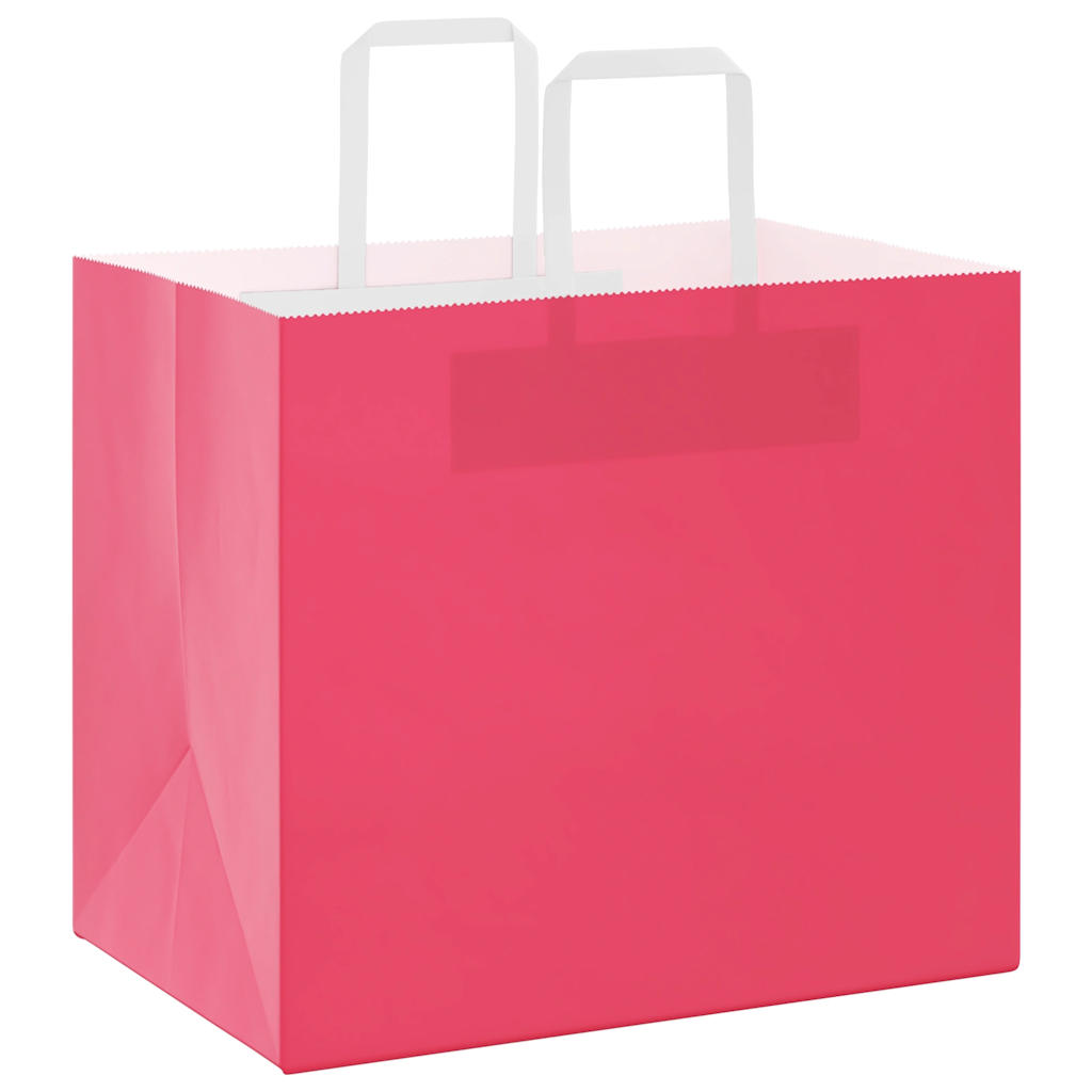 Papiertragetaschen 250 Stk. mit Henkeln Rosa 32x22x28 cm