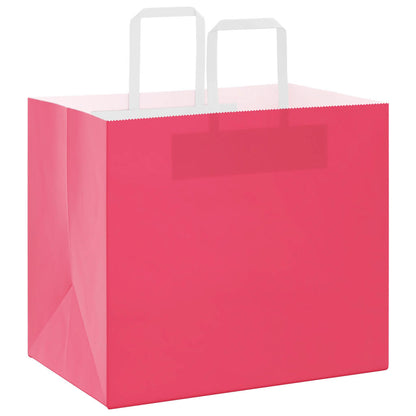 Papiertragetaschen 250 Stk. mit Henkeln Rosa 32x22x28 cm