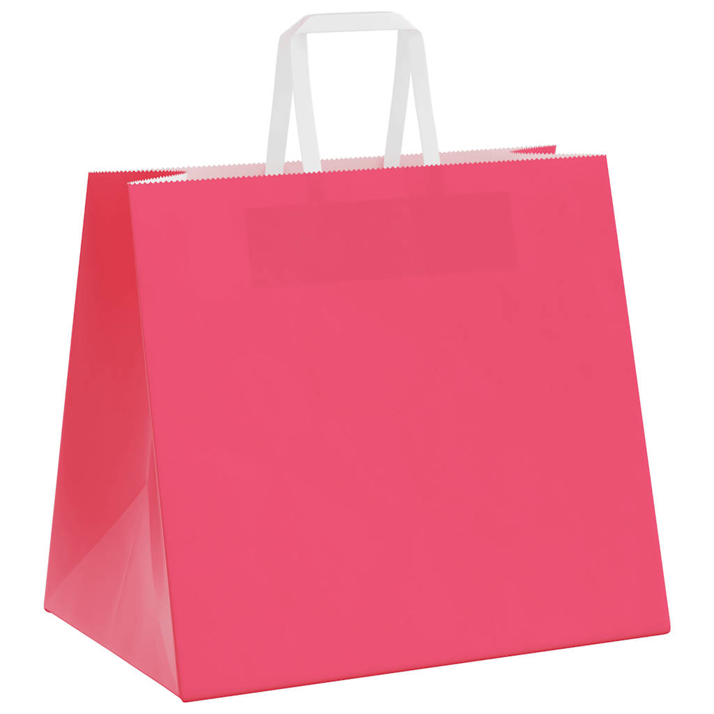 Papiertragetaschen 250 Stk. mit Henkeln Rosa 32x22x28 cm