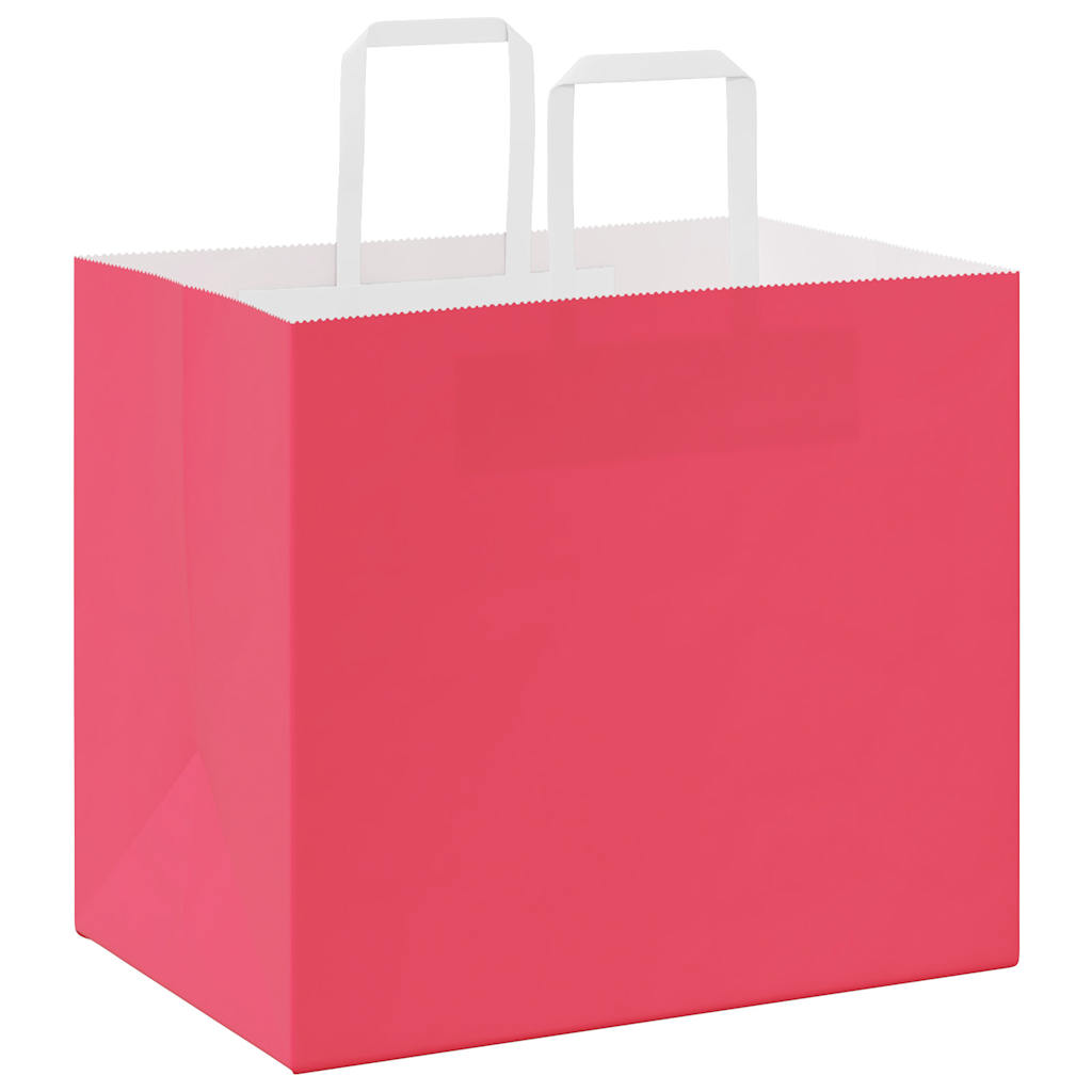 Papiertragetaschen 250 Stk. mit Henkeln Rosa 32x22x28 cm