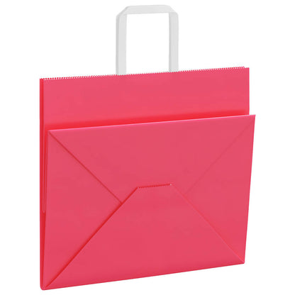 Papiertragetaschen 250 Stk. mit Henkeln Rosa 32x22x28 cm