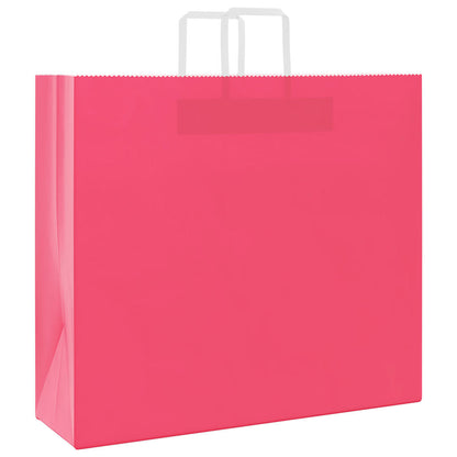 Papiertragetaschen 250 Stk. mit Henkeln Rosa 54x15x49 cm