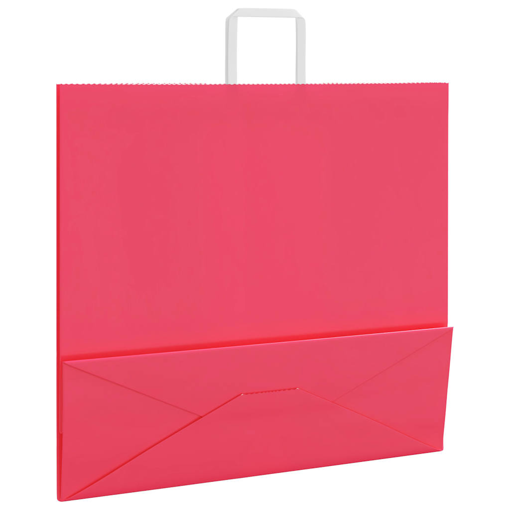 Papiertragetaschen 250 Stk. mit Henkeln Rosa 54x15x49 cm
