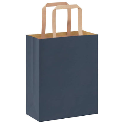Papiertragetaschen 50 Stk. mit Henkeln Blau 18x8x22 cm