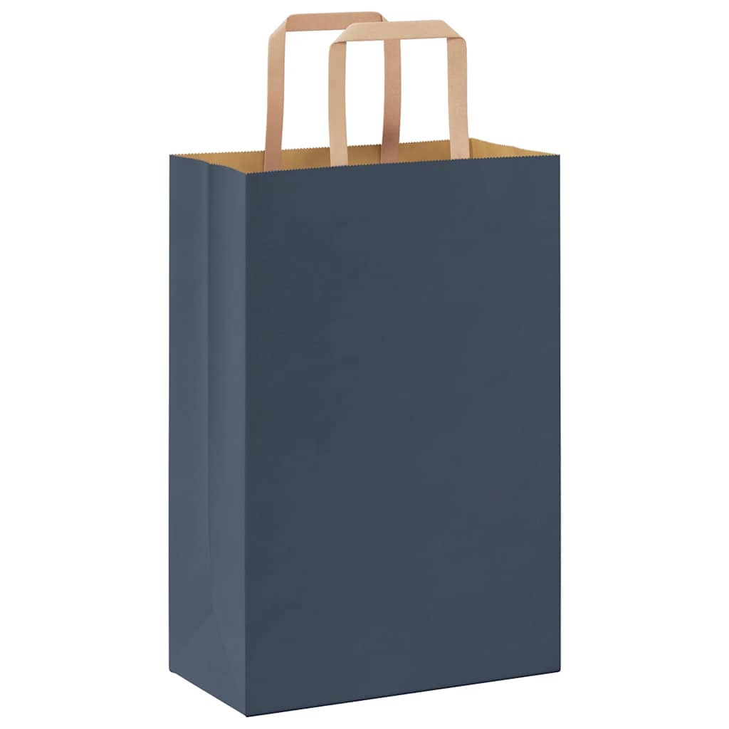 Papiertragetaschen 50 Stk. mit Henkeln Blau 21x11x31 cm