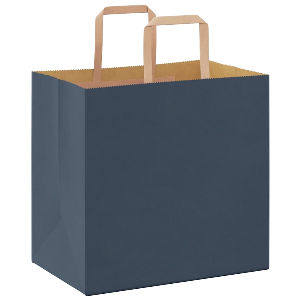 Papiertragetaschen 50 Stk. mit Henkeln Blau 26x17x25 cm