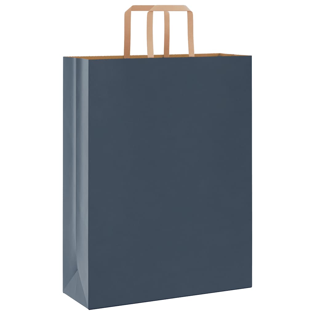 Papiertragetaschen 50 Stk. mit Henkeln Blau 32x12x42 cm