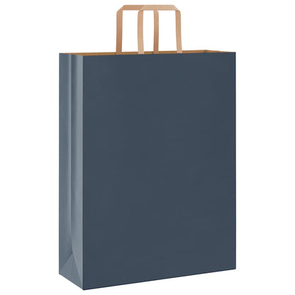 Papiertragetaschen 50 Stk. mit Henkeln Blau 32x12x42 cm