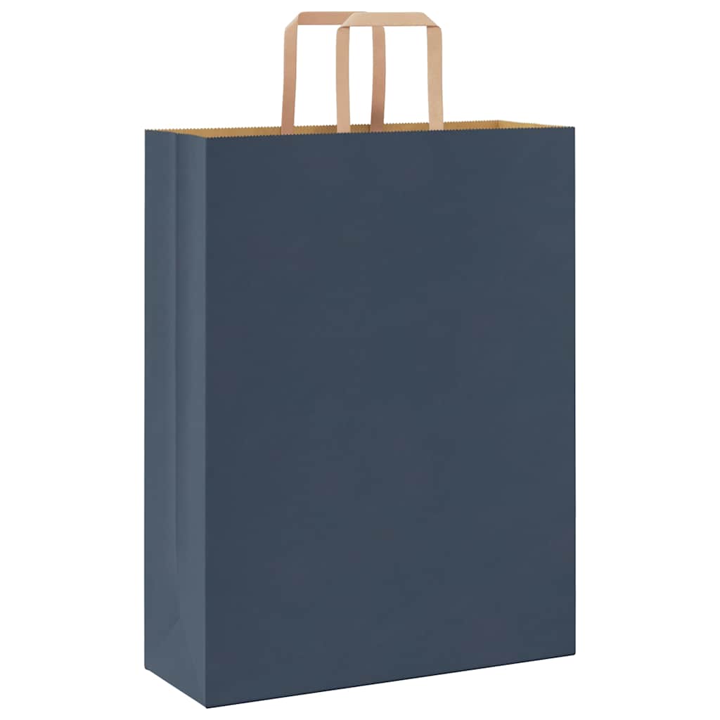 Papiertragetaschen 50 Stk. mit Henkeln Blau 32x12x42 cm
