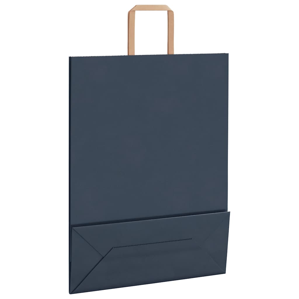 Papiertragetaschen 50 Stk. mit Henkeln Blau 32x12x42 cm