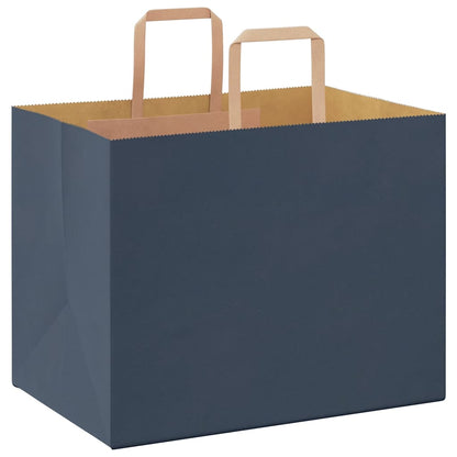 Papiertragetaschen 50 Stk. mit Henkeln Blau 32x22x24 cm