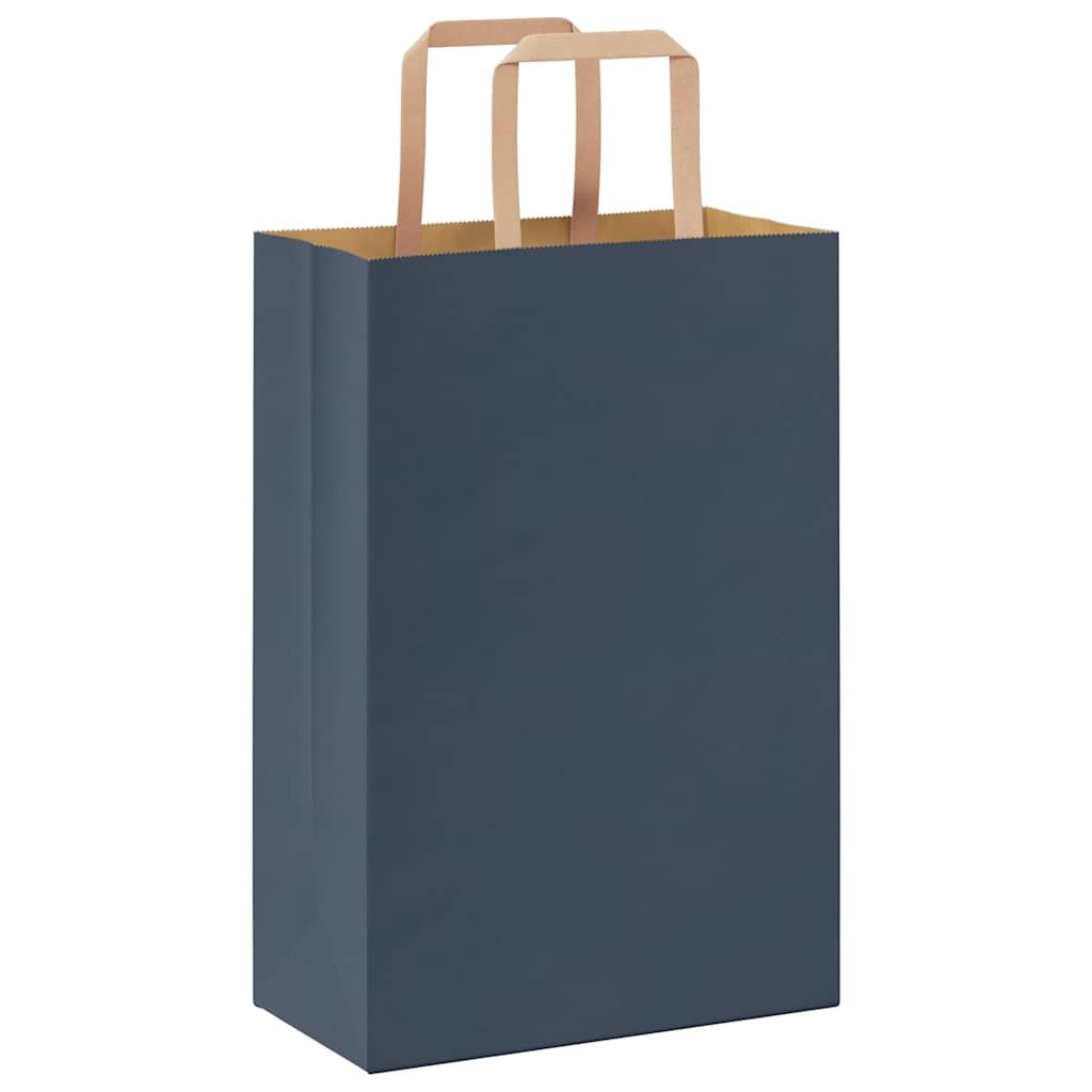 Papiertragetaschen 250 Stk. mit Henkeln Blau 21x11x31 cm