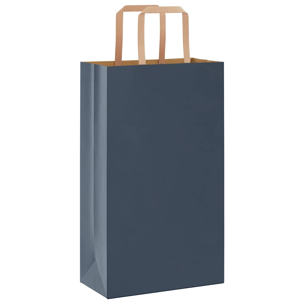 Papiertragetaschen 250 Stk. mit Henkeln Blau 21x11x36 cm