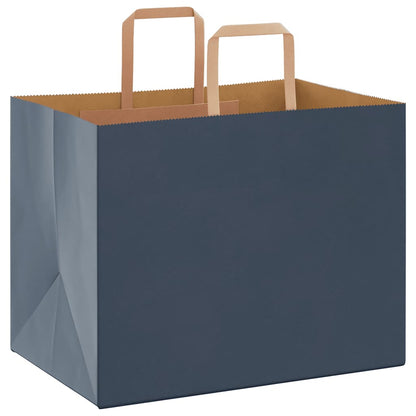 Papiertragetaschen 250 Stk. mit Henkeln Blau 32x22x24 cm