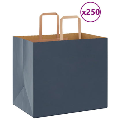 Papiertragetaschen 250 Stk. mit Henkeln Blau 32x22x28 cm