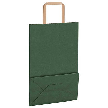 Papiertragetaschen 50 Stk. mit Henkeln Grün 21x11x31 cm