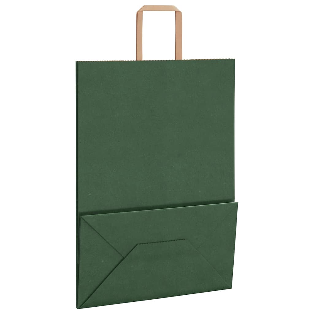 Papiertragetaschen 50 Stk. mit Henkeln Grün 32x17x44 cm