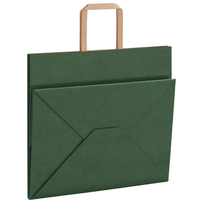 Papiertragetaschen 50 Stk. mit Henkeln Grün 32x22x28 cm