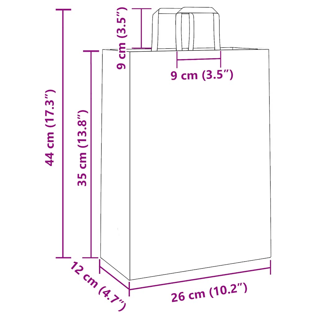 Papiertragetaschen 250 Stk. mit Henkeln Grün 26x12x35 cm
