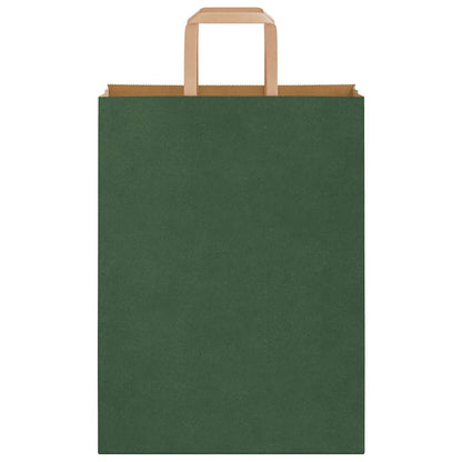 Papiertragetaschen 250 Stk. mit Henkeln Grün 26x12x35 cm