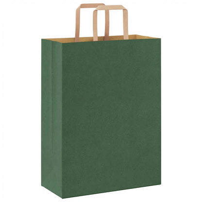 Papiertragetaschen 250 Stk. mit Henkeln Grün 26x12x35 cm