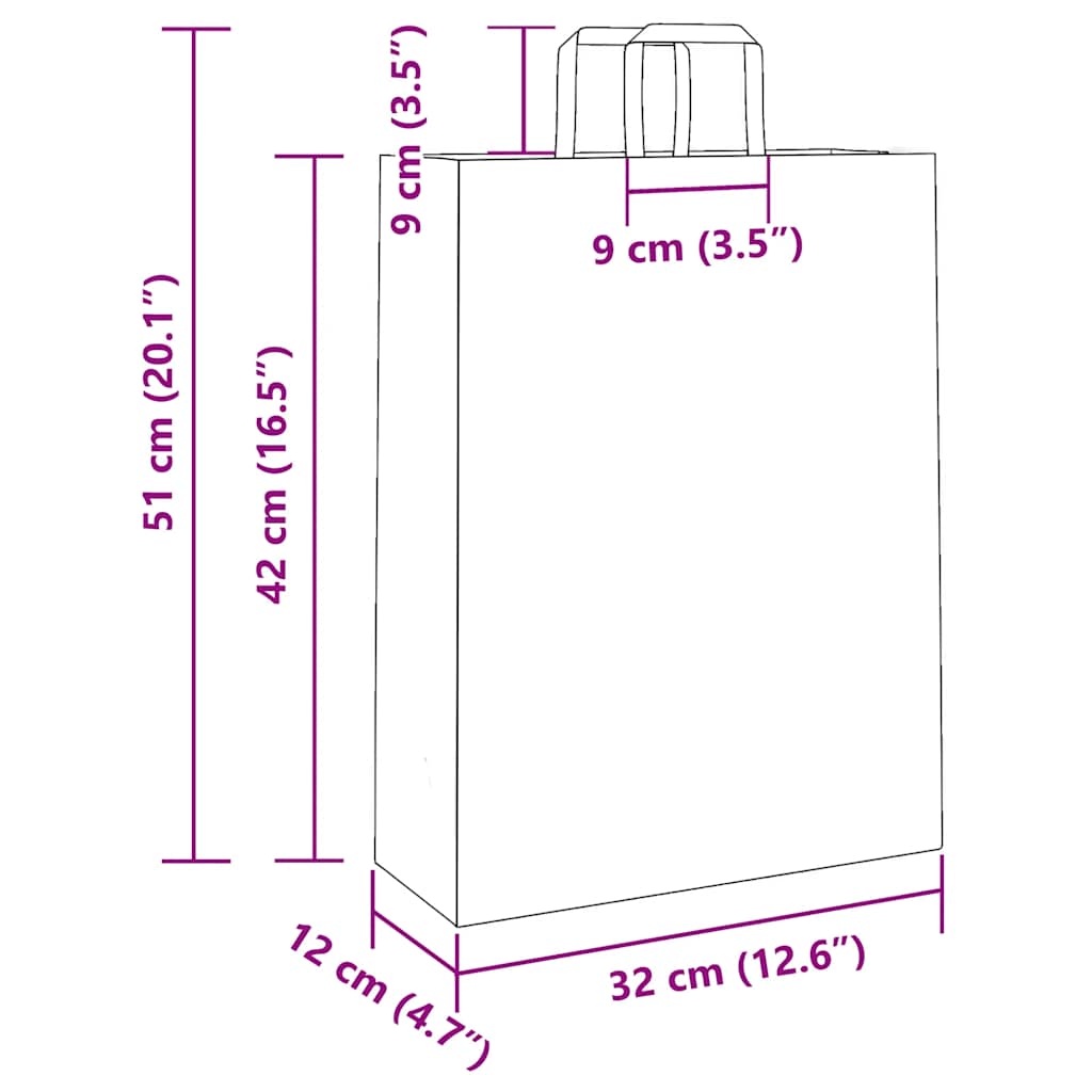 Papiertragetaschen 250 Stk. mit Henkeln Grün 32x12x42 cm