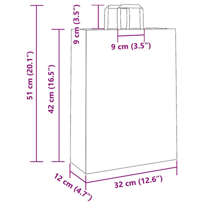 Papiertragetaschen 250 Stk. mit Henkeln Grün 32x12x42 cm