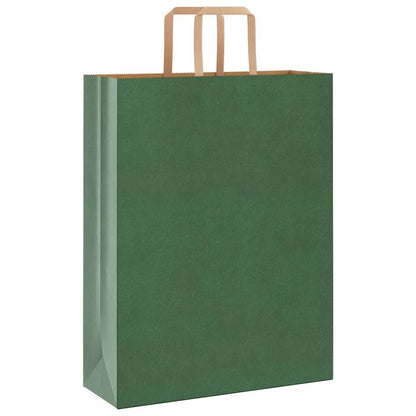 Papiertragetaschen 250 Stk. mit Henkeln Grün 32x12x42 cm