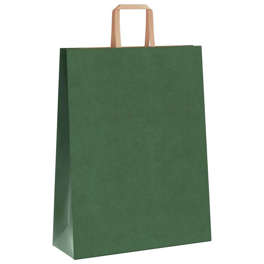 Papiertragetaschen 250 Stk. mit Henkeln Grün 32x12x42 cm