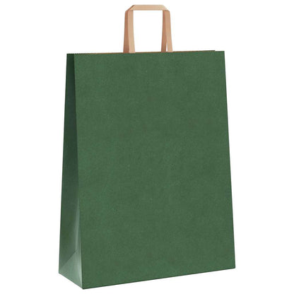 Papiertragetaschen 250 Stk. mit Henkeln Grün 32x12x42 cm
