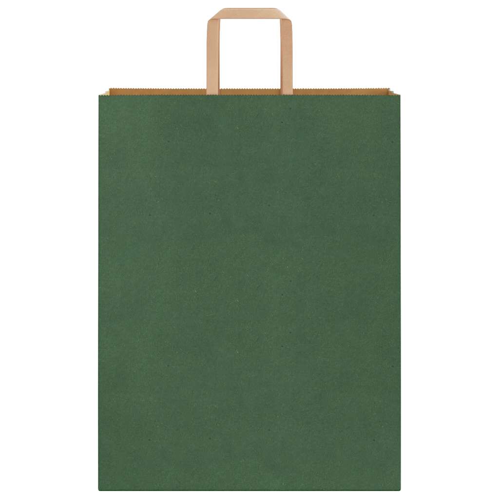 Papiertragetaschen 250 Stk. mit Henkeln Grün 32x12x42 cm