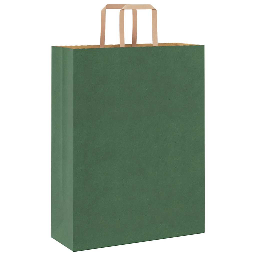 Papiertragetaschen 250 Stk. mit Henkeln Grün 32x12x42 cm