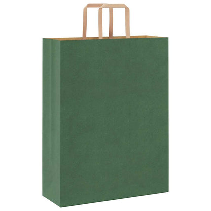 Papiertragetaschen 250 Stk. mit Henkeln Grün 32x12x42 cm