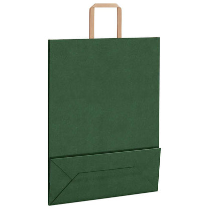 Papiertragetaschen 250 Stk. mit Henkeln Grün 32x12x42 cm