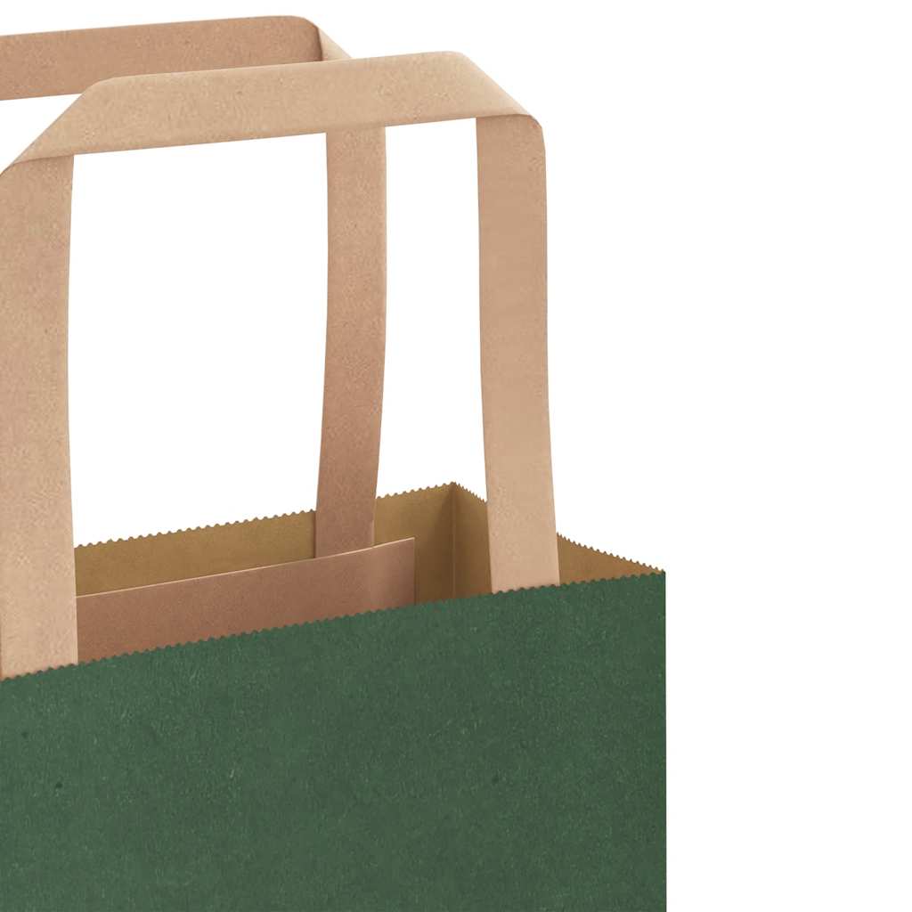 Papiertragetaschen 250 Stk. mit Henkeln Grün 32x12x42 cm