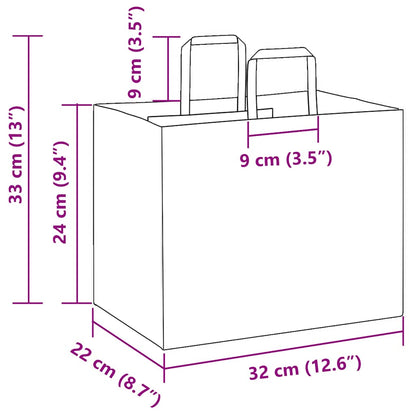 Papiertragetaschen 250 Stk. mit Henkeln Grün 32x22x24 cm