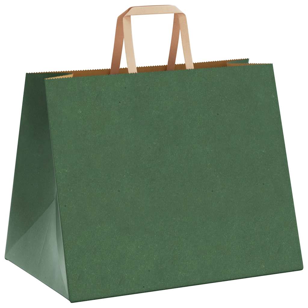 Papiertragetaschen 250 Stk. mit Henkeln Grün 32x22x24 cm
