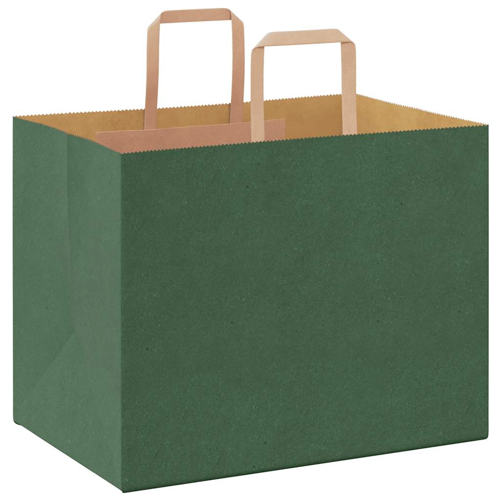 Papiertragetaschen 250 Stk. mit Henkeln Grün 32x22x24 cm