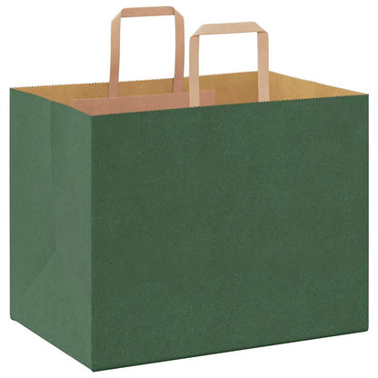 Papiertragetaschen 250 Stk. mit Henkeln Grün 32x22x24 cm