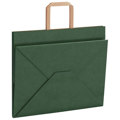 Papiertragetaschen 250 Stk. mit Henkeln Grün 32x22x24 cm