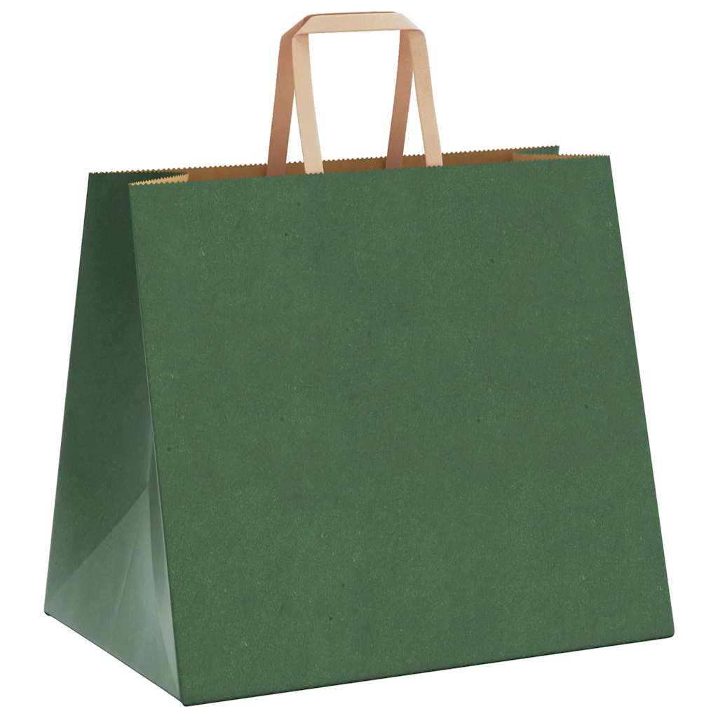 Papiertragetaschen 250 Stk. mit Henkeln Grün 32x22x28 cm