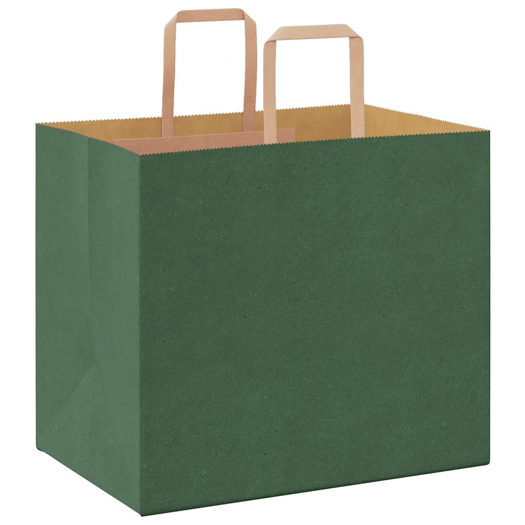 Papiertragetaschen 250 Stk. mit Henkeln Grün 32x22x28 cm