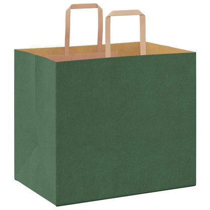 Papiertragetaschen 250 Stk. mit Henkeln Grün 32x22x28 cm