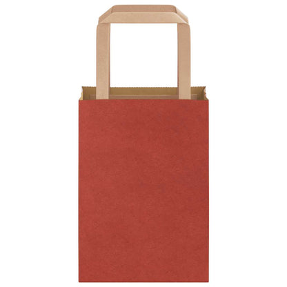 Papiertragetaschen 50 Stk. mit Henkeln Rot 15x8x21 cm