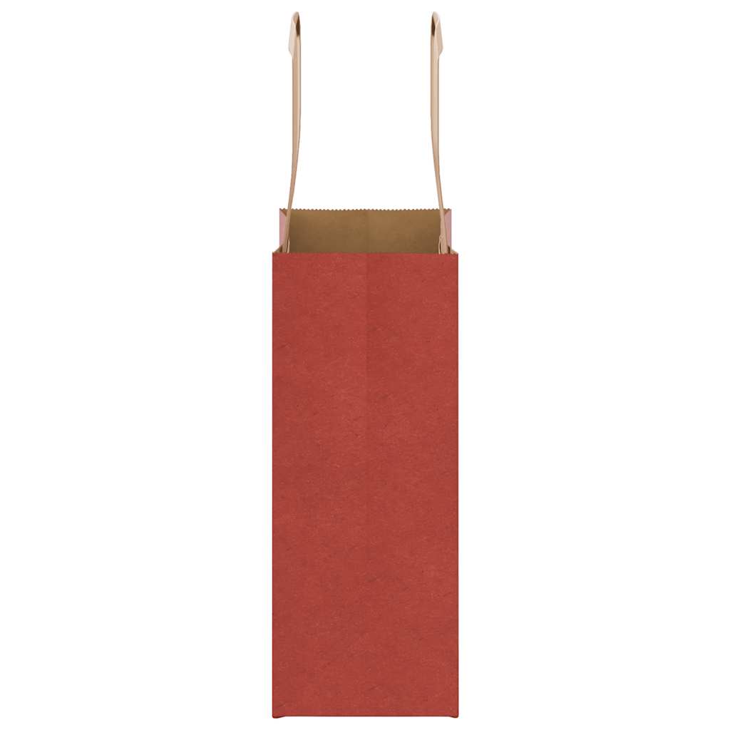 Papiertragetaschen 50 Stk. mit Henkeln Rot 15x8x21 cm