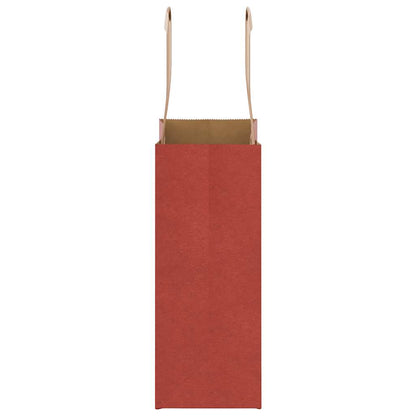 Papiertragetaschen 50 Stk. mit Henkeln Rot 15x8x21 cm