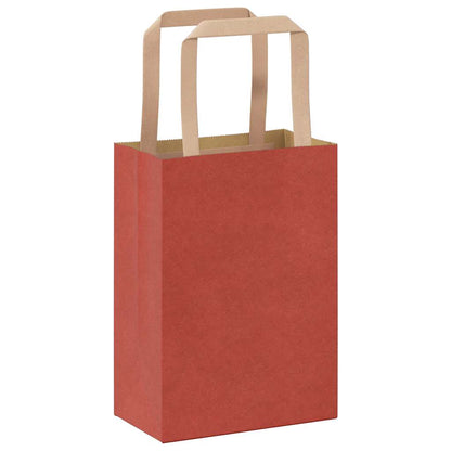 Papiertragetaschen 50 Stk. mit Henkeln Rot 15x8x21 cm