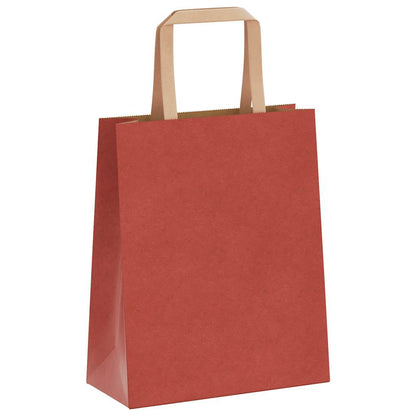 Papiertragetaschen 50 Stk. mit Henkeln Rot 18x8x22 cm